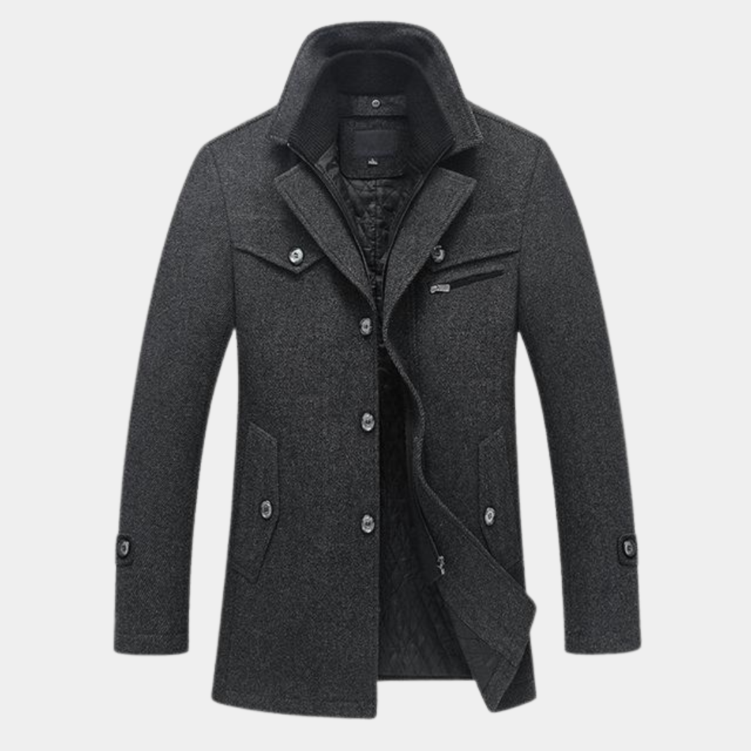 Mens Business Coat Wool Blend Classic Fit