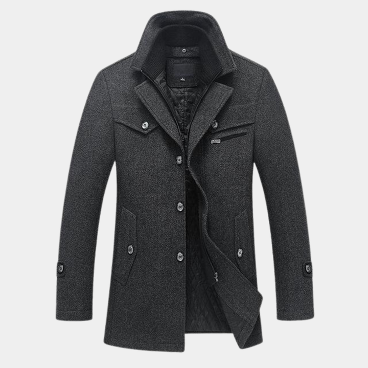 Mens Business Coat Wool Blend Classic Fit