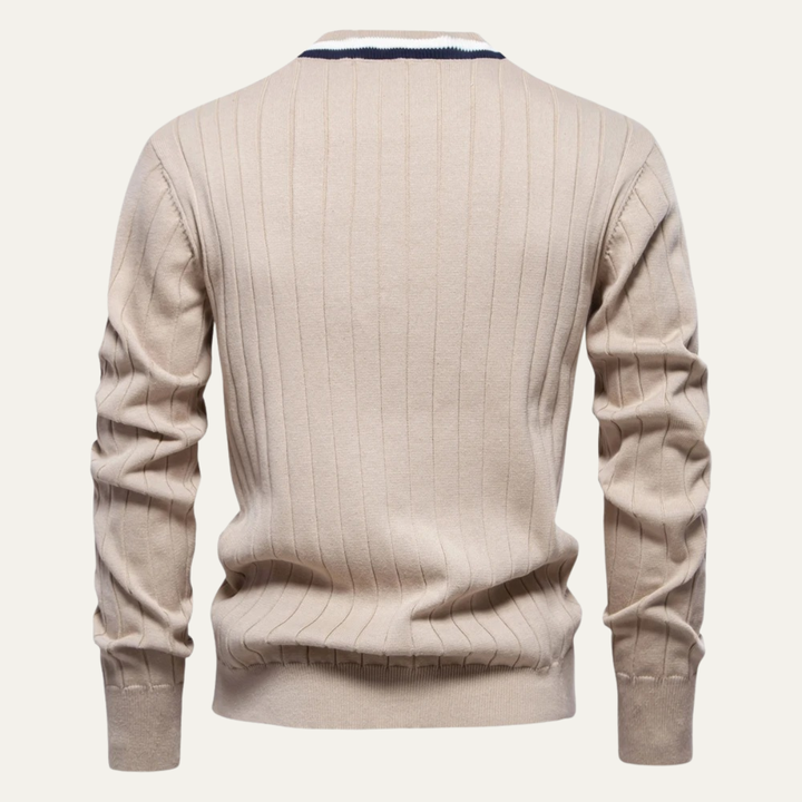 Mens Slim Fit V-Neck Cotton Knit Cardigan