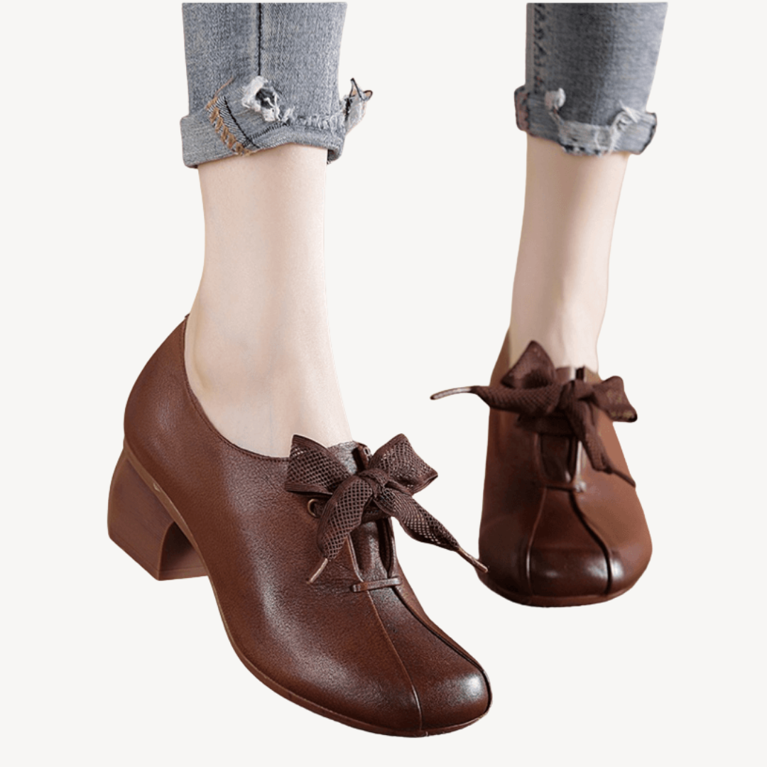 Womens Orthopedic Heels with Bow Detail