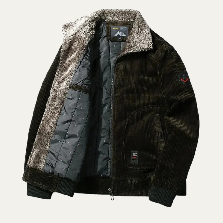 Mens Corduroy Jacket Fur Lined Warm Winter Fit
