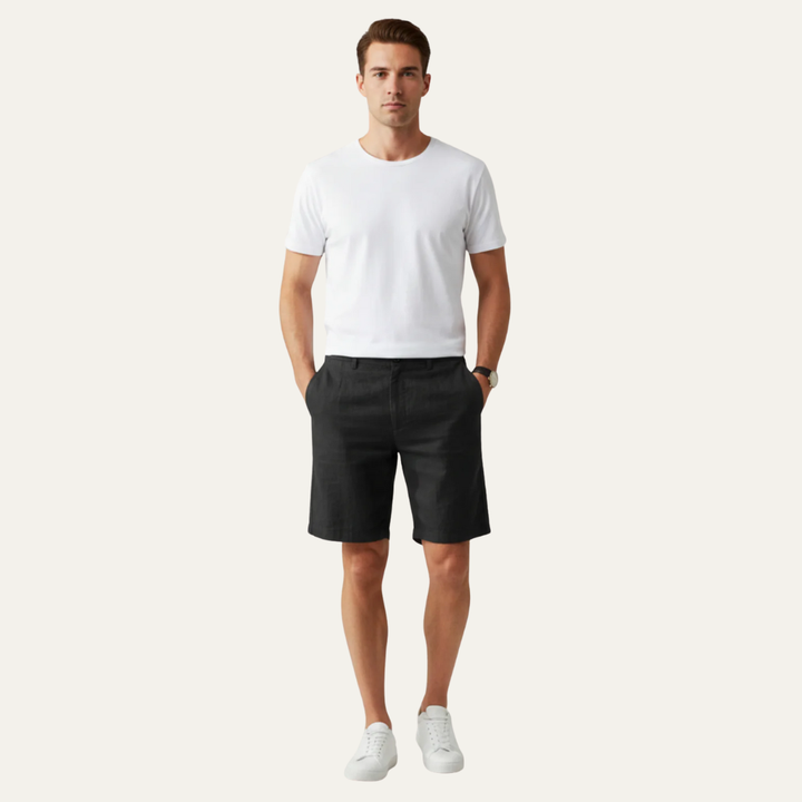 Mens Dress Shorts Tailored Flat Front - BritishMode