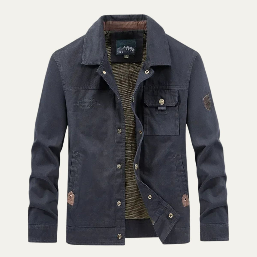Mens Field Jacket with Embroidered Patch Detail