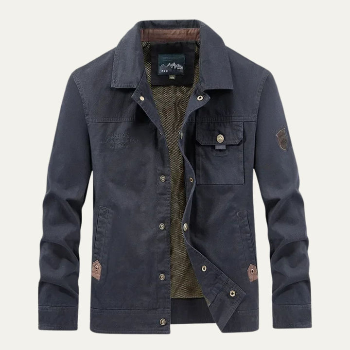 Mens Field Jacket with Embroidered Patch Detail