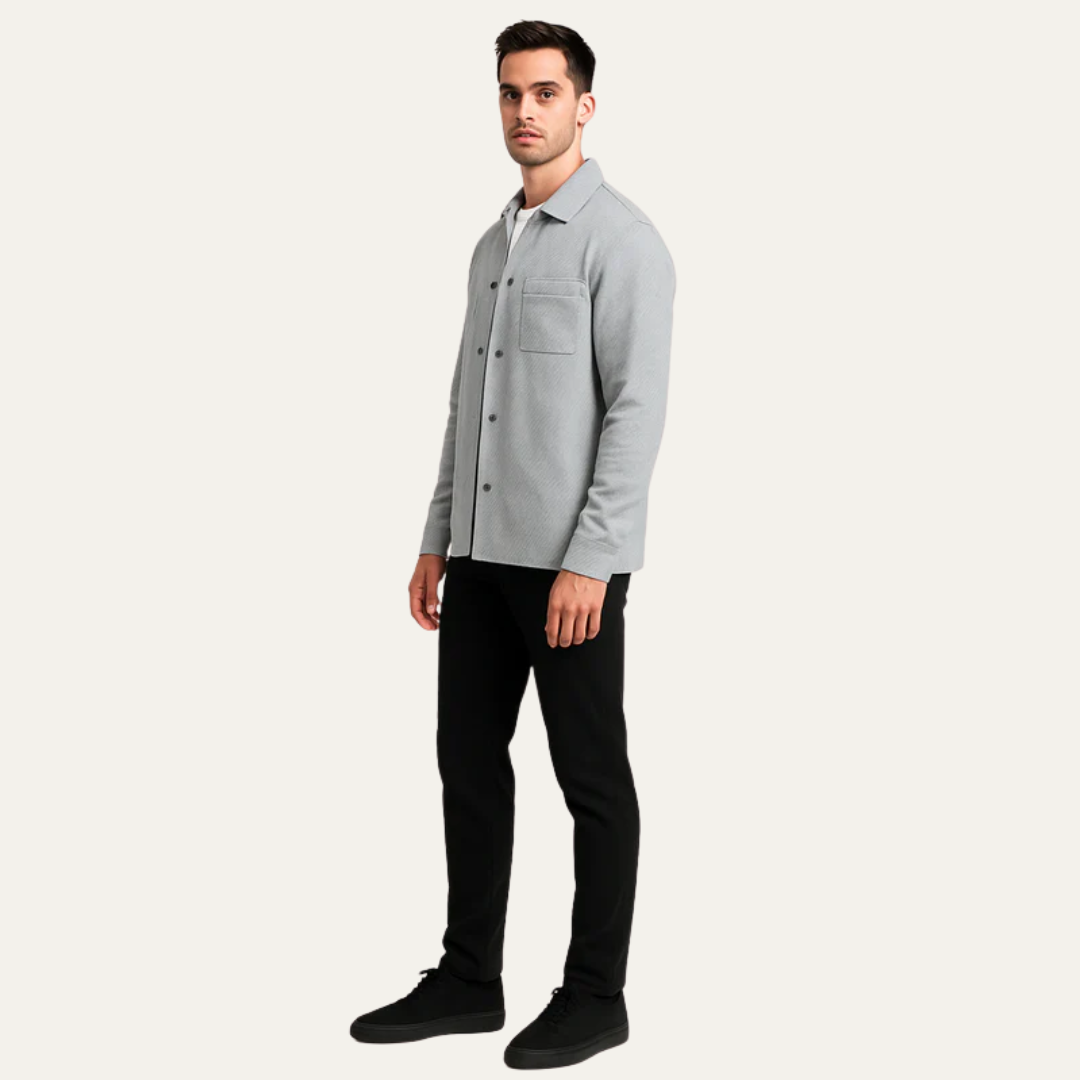 Mens Quilted Shacket Textured Fit