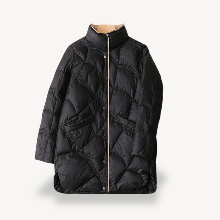 Womens Quilted Down Puffer Jacket Insulated Warm Fit