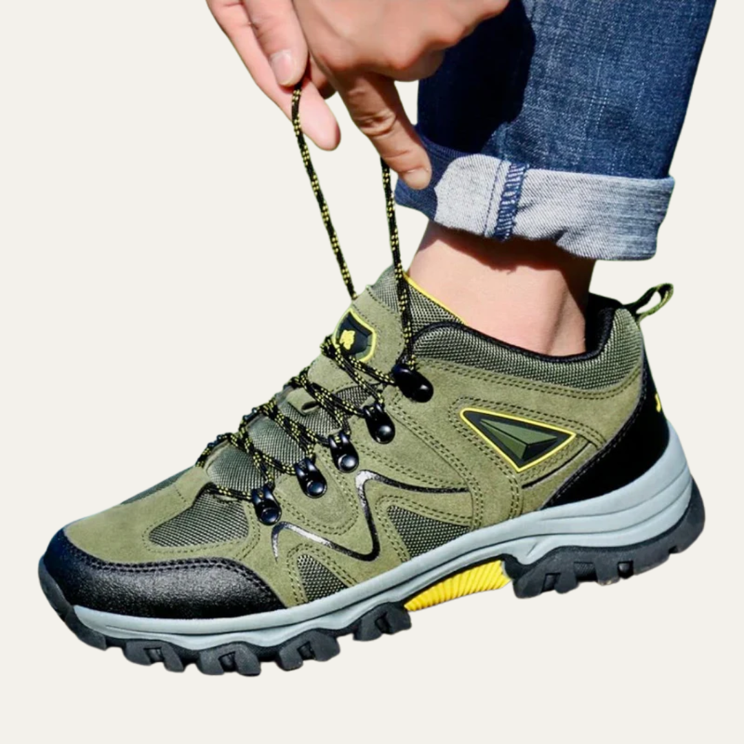 Mens Trail Shoes Mesh Panel Rugged Design
