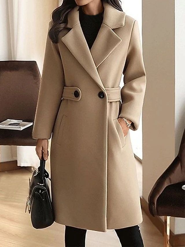 Womens Winter Coat with Belt Warm Fit