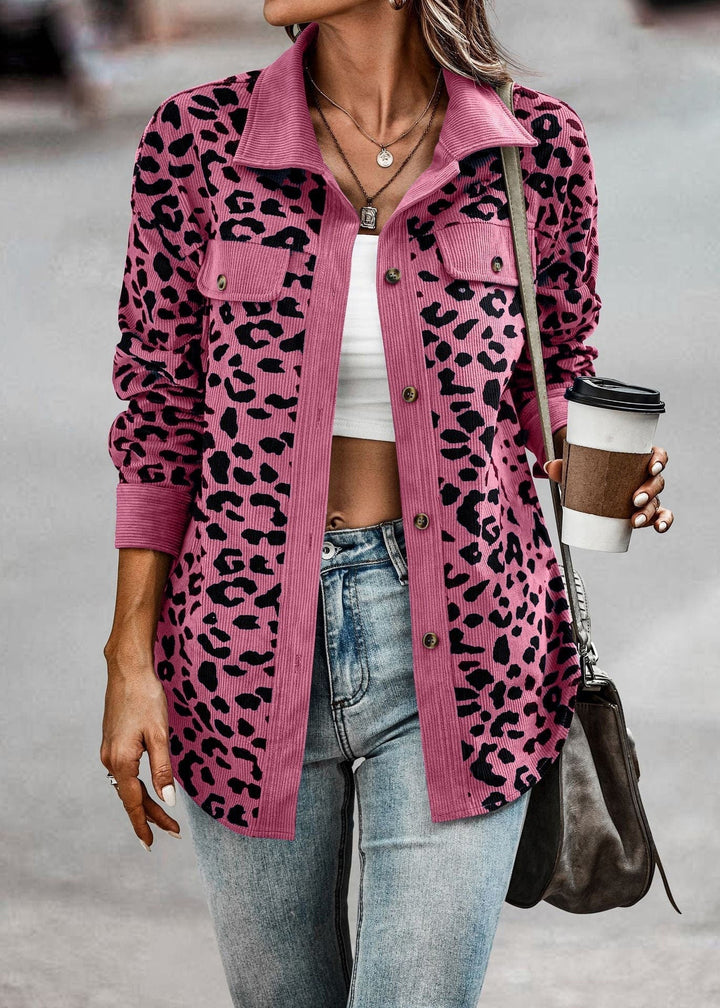 Womens Leopard Print Coat High Quality Spring Fit