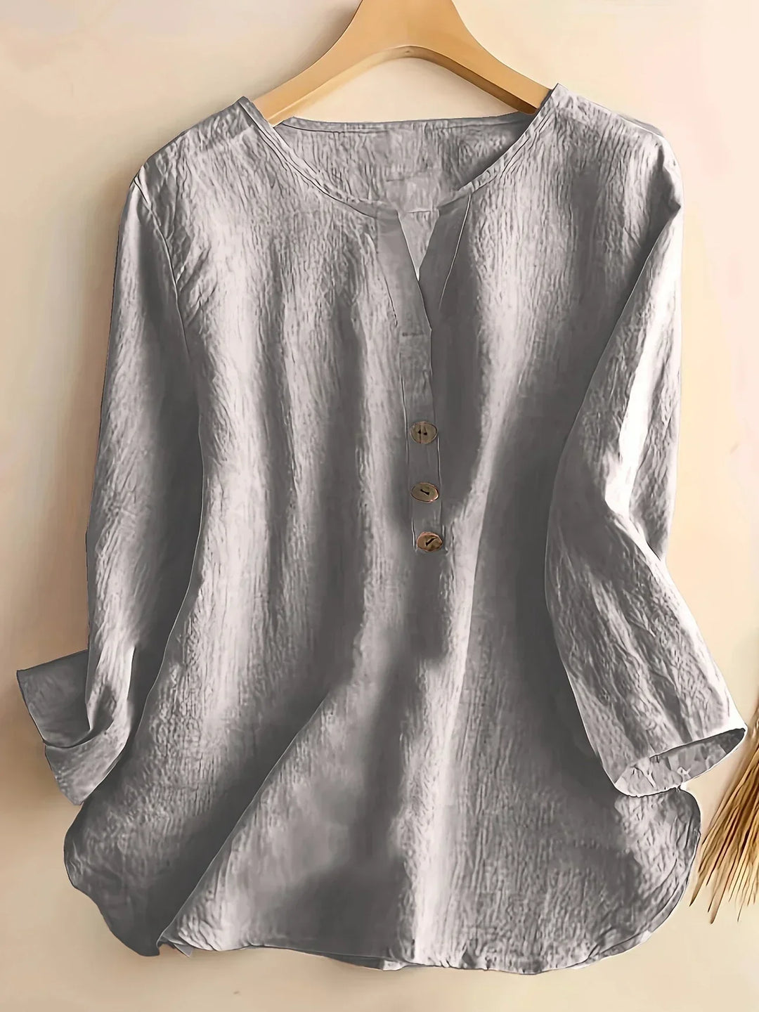 Womens Casual Blouse Cotton and Linen Relaxed Fit