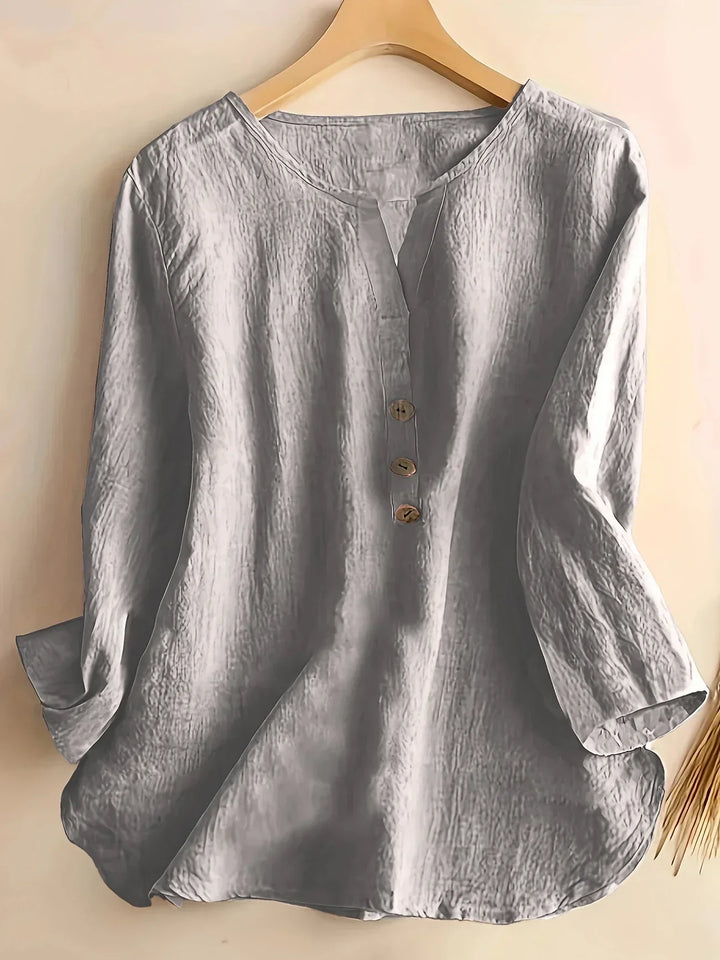 Womens Casual Blouse Cotton and Linen Relaxed Fit