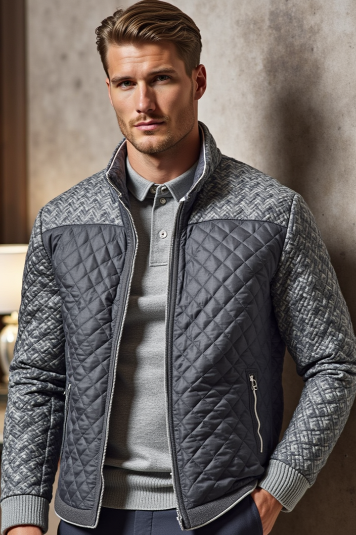 Mens Casual Quilted Jacket Lightweight Smart Fit - BritishMode