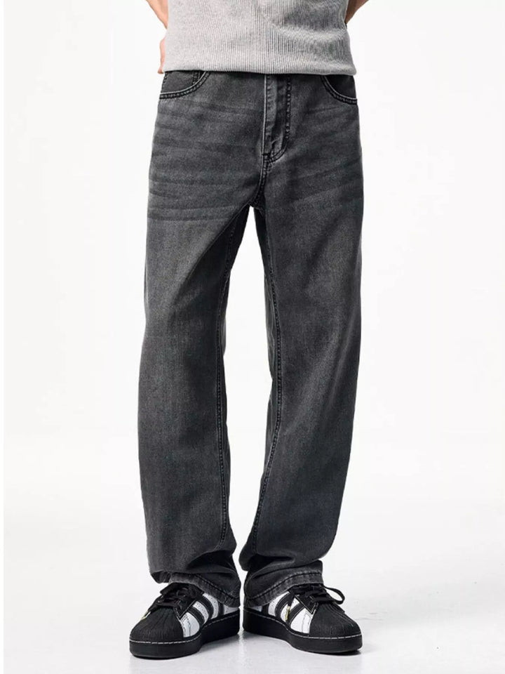 Mens Straight Leg Jeans Comfortable Fit - BritishMode