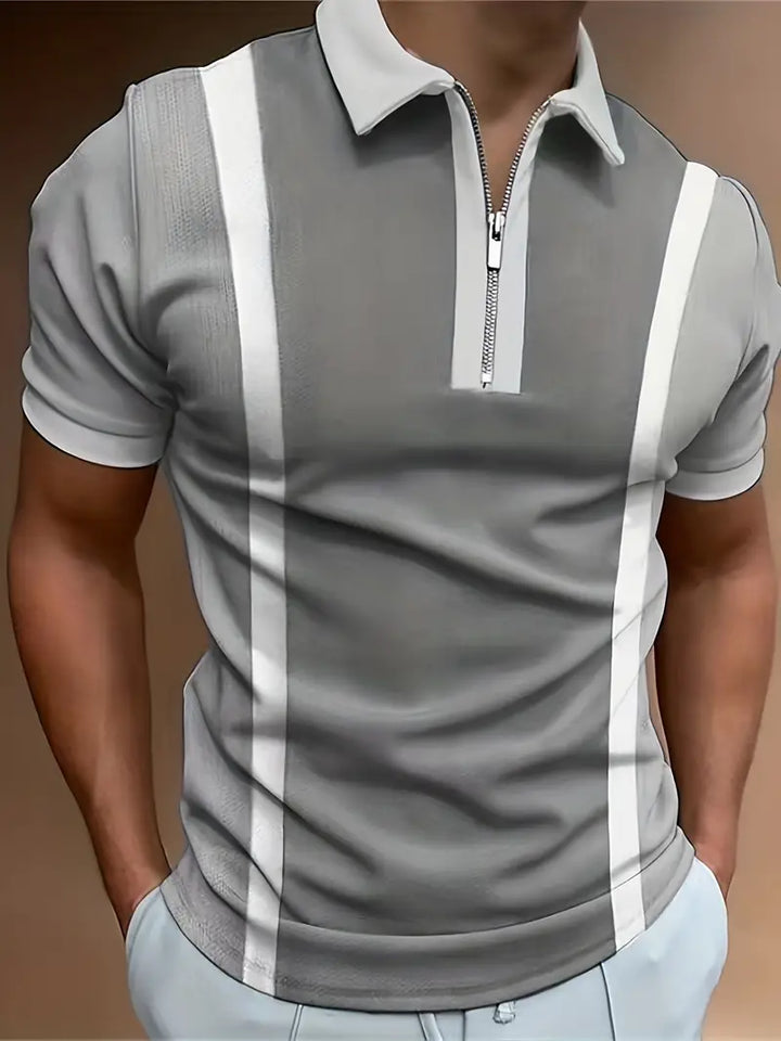 Mens Casual Short Sleeve Shirt Stripe Print