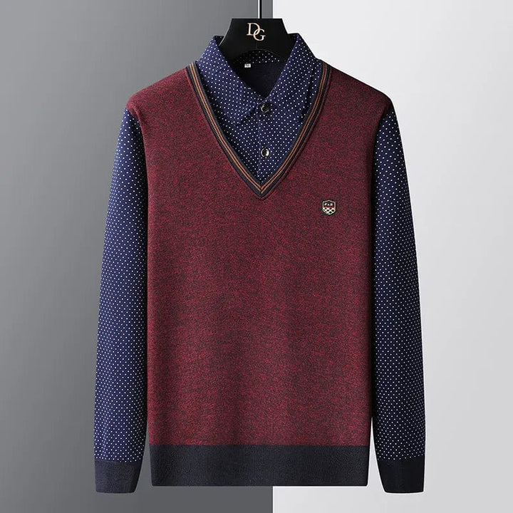 Mens Polo Sweater Warm Classic Fit - BritishMode