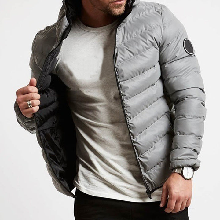 Mens Hooded Puffer Jacket Insulated Warm Fit