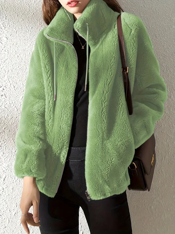 Womens Teddy Jacket with Soft Lining Relaxed Fit