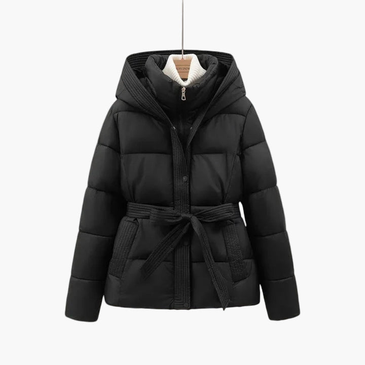 Womens Winter Parka Coat Belted Elegant Fit - BritishMode