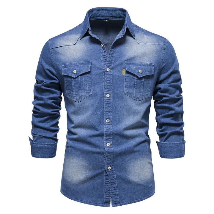 Mens Denim Shirt Classic Western Style