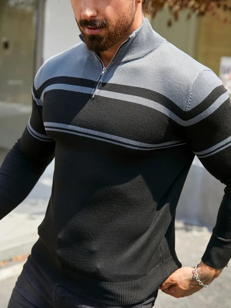 Unisex Quarter Zip Jumper Knit Casual Fit - BritishMode