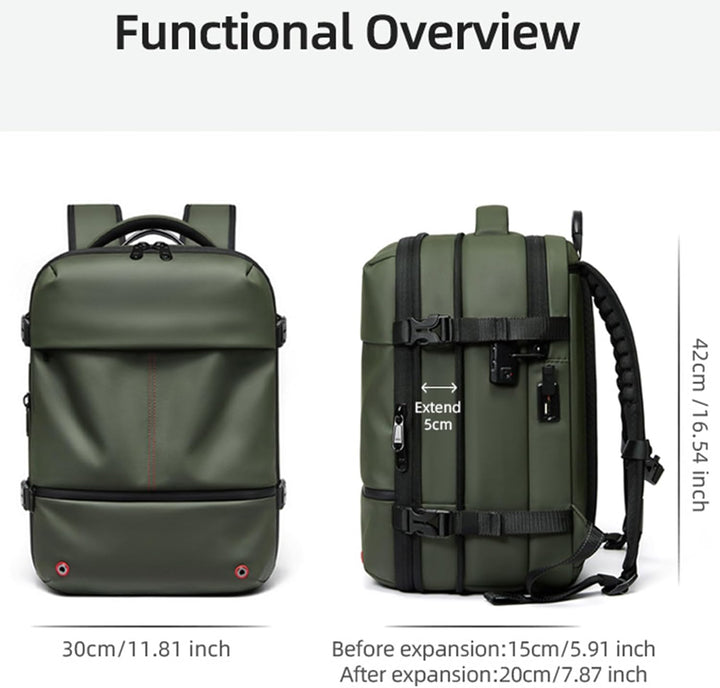 Unisex Travel Backpack Waterproof Expandable Vacuum Compression
