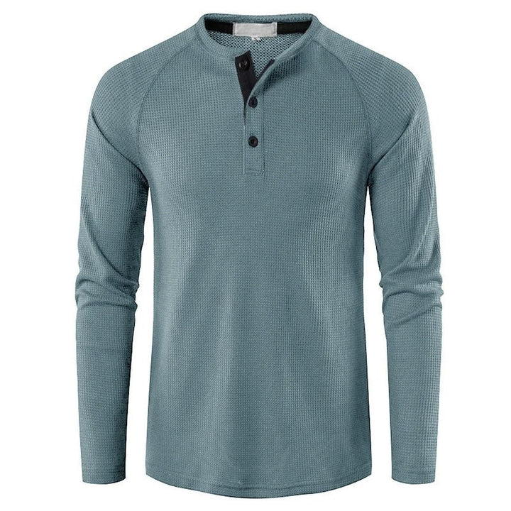 Mens Henley Shirt Classic Fit Cotton