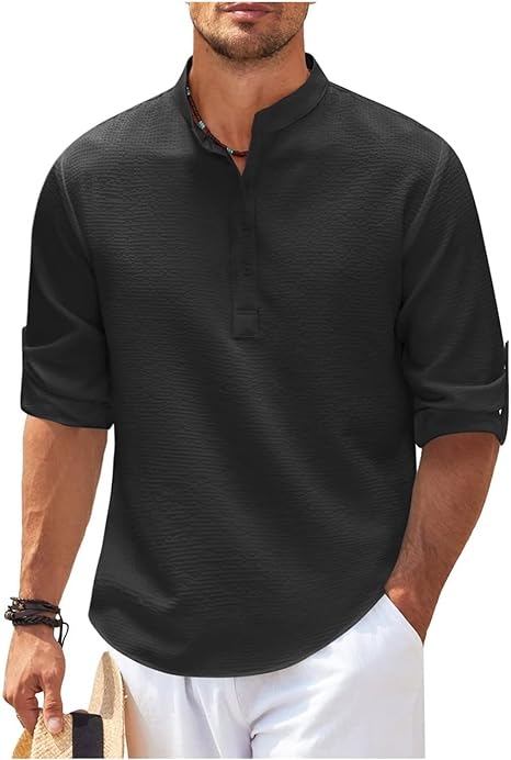 Mens Cotton Shirt Comfortable Relaxed Fit