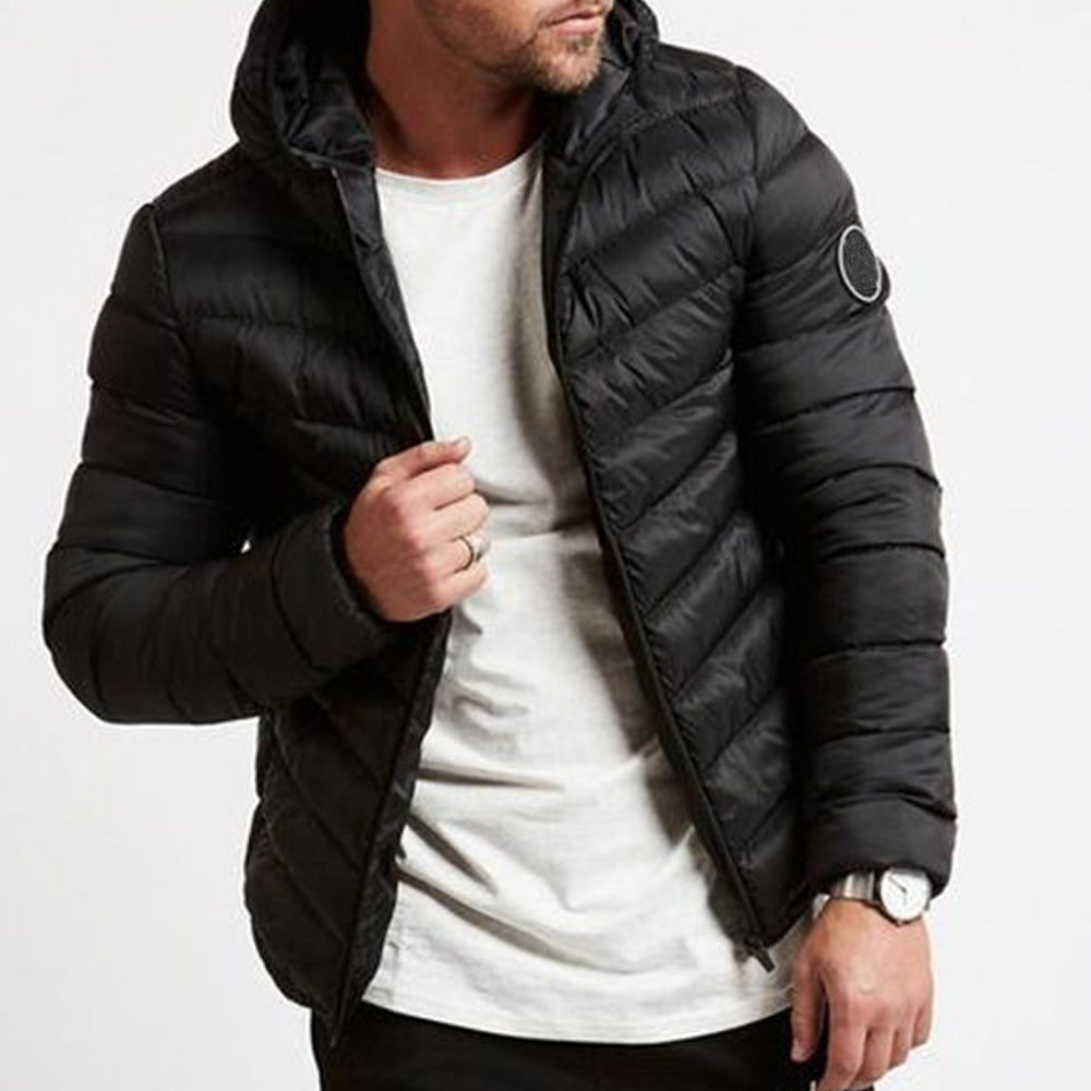 Mens Hooded Puffer Jacket Insulated Warm Fit