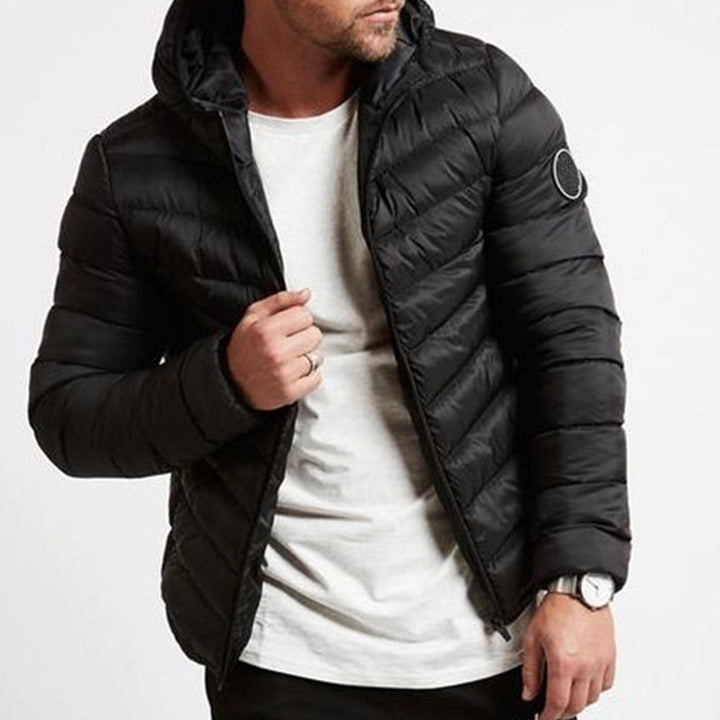 Mens Hooded Puffer Jacket Insulated Warm Fit