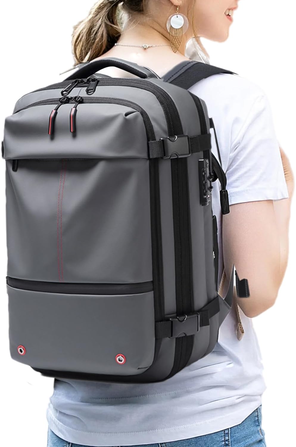 Unisex Expandable 60L Waterproof Travel Backpack with Laptop