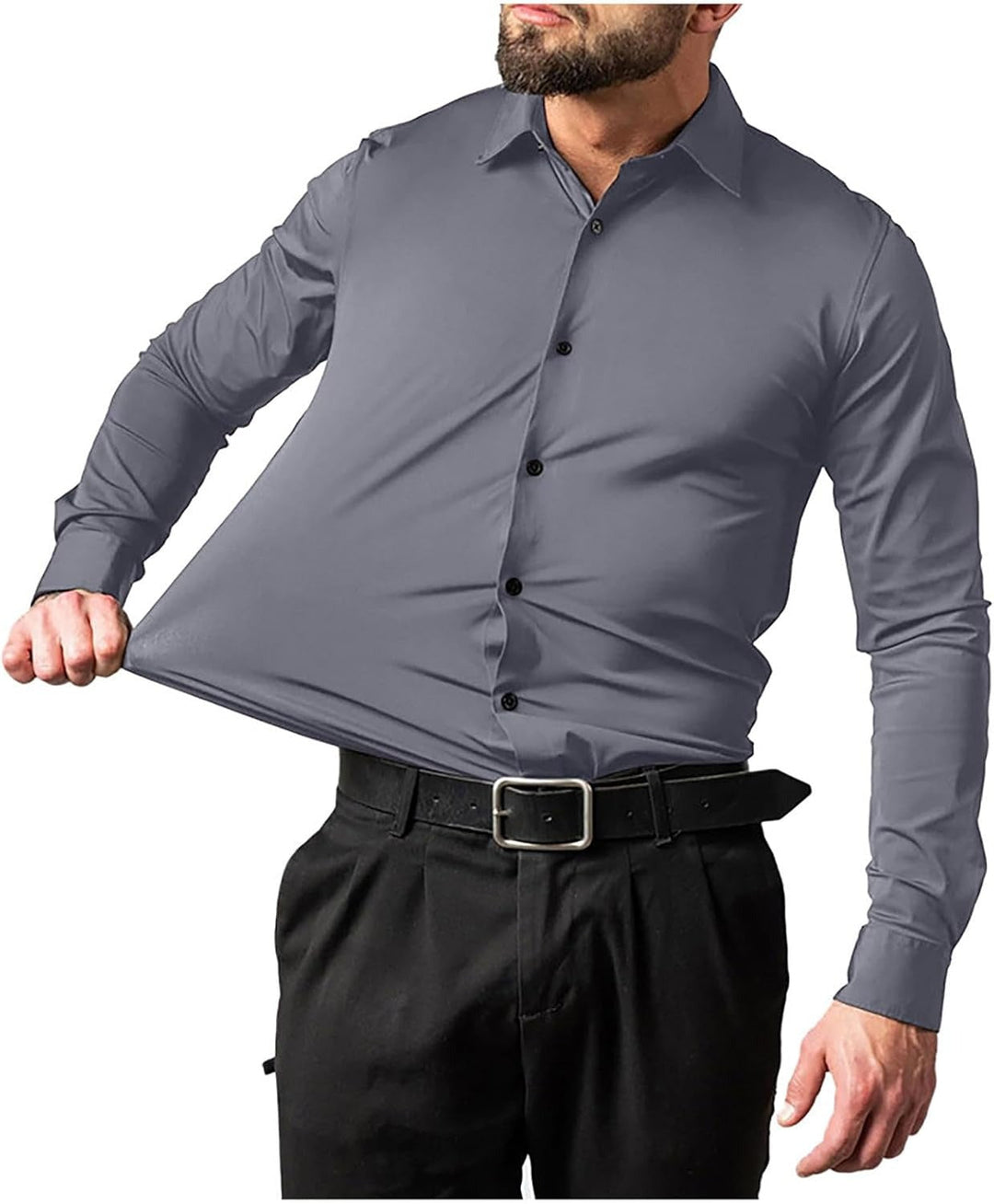 Mens Classic Fit Button-Front Shirt Cotton - BritishMode