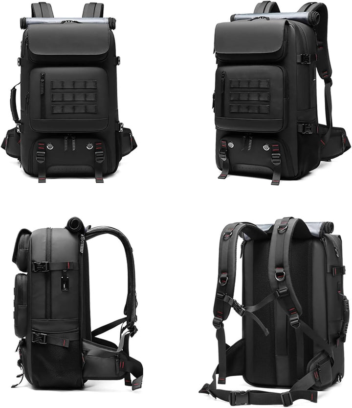 Unisex Travel Backpack Waterproof with Shoe Compartment USB Port 50L