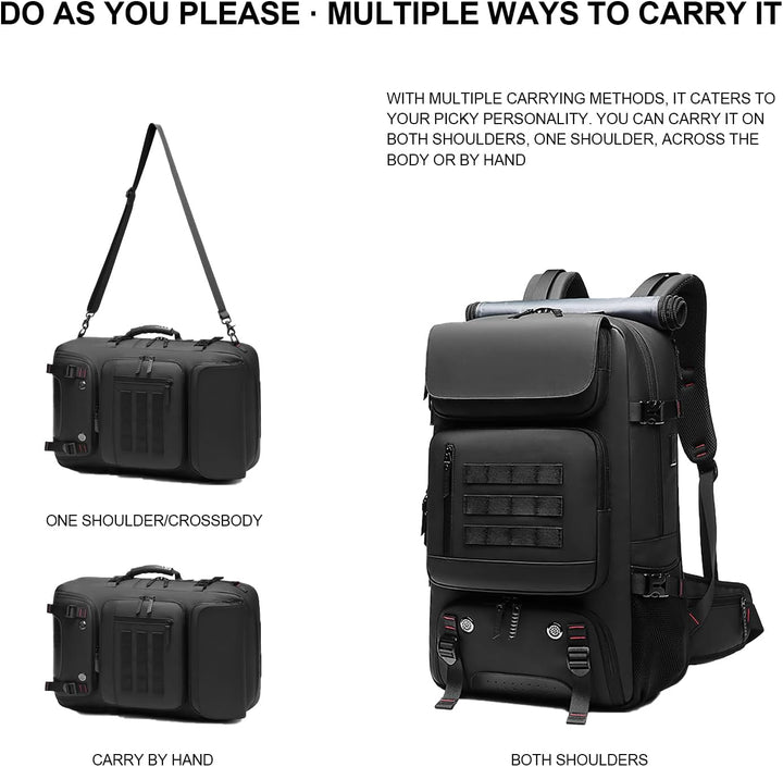 Unisex Travel Backpack Waterproof with Shoe Compartment USB Port 50L