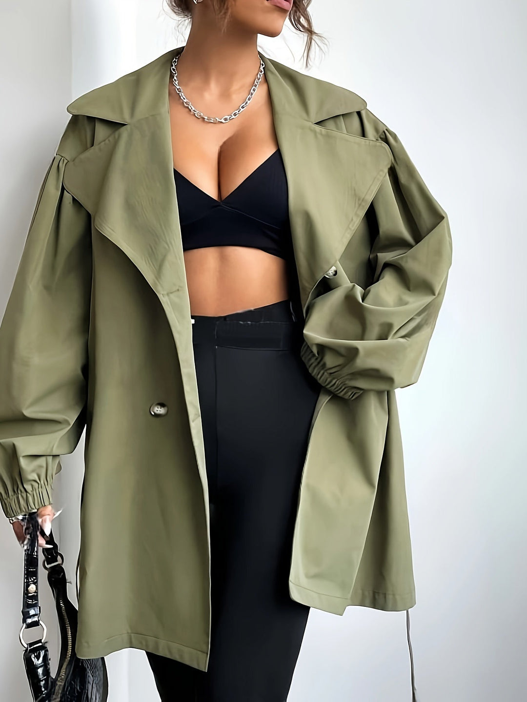 Womens Trench Coat with Belt Classic Fit - BritishMode