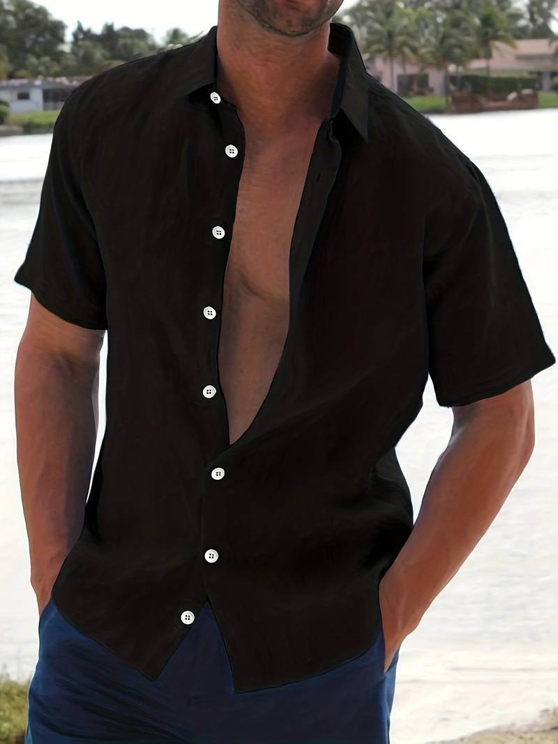 Mens Short-Sleeve Shirt Comfortable Fit