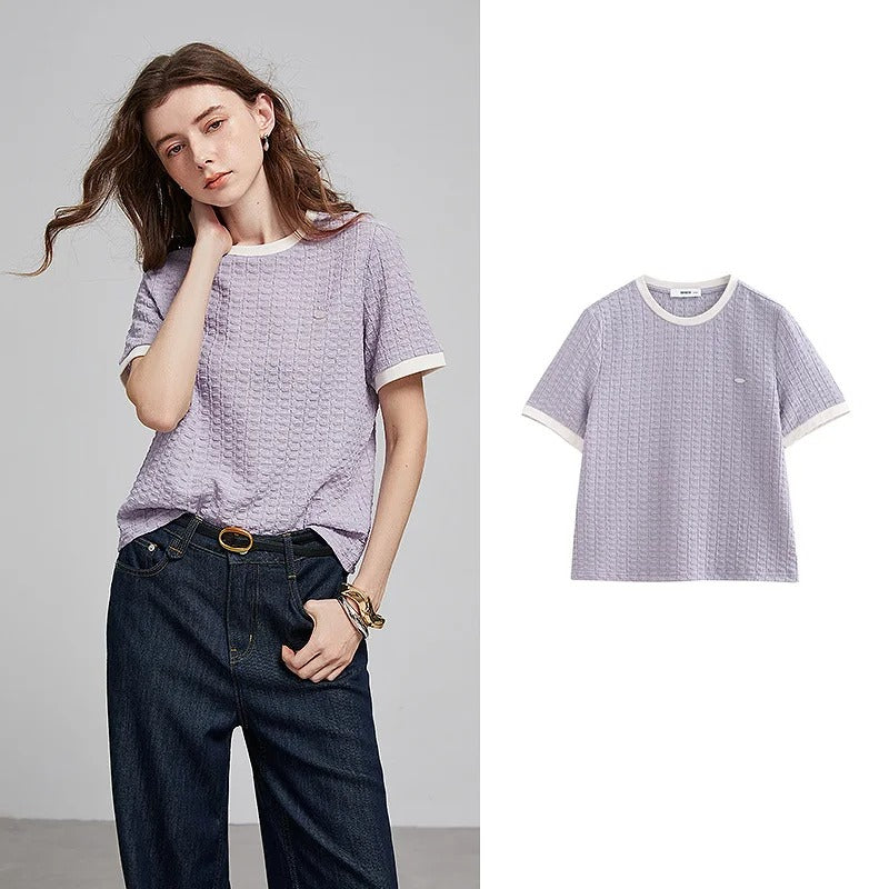 Unisex Crew Neck T-Shirt Textured Classic Fit