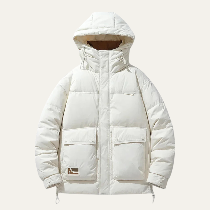 Mens Down Puffer Jacket Thick Insulated Hooded Winter