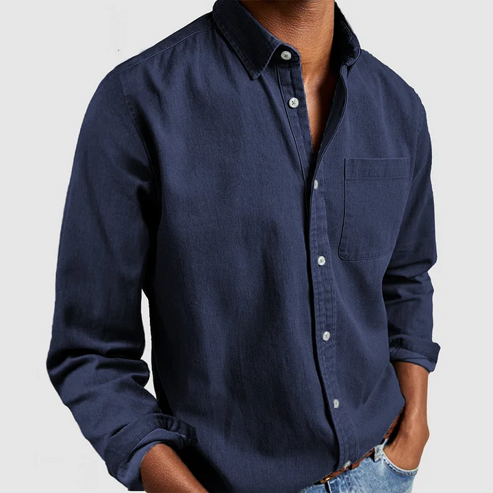 Mens Casual Button-Down Shirt Comfortable Everyday Fit - BritishMode
