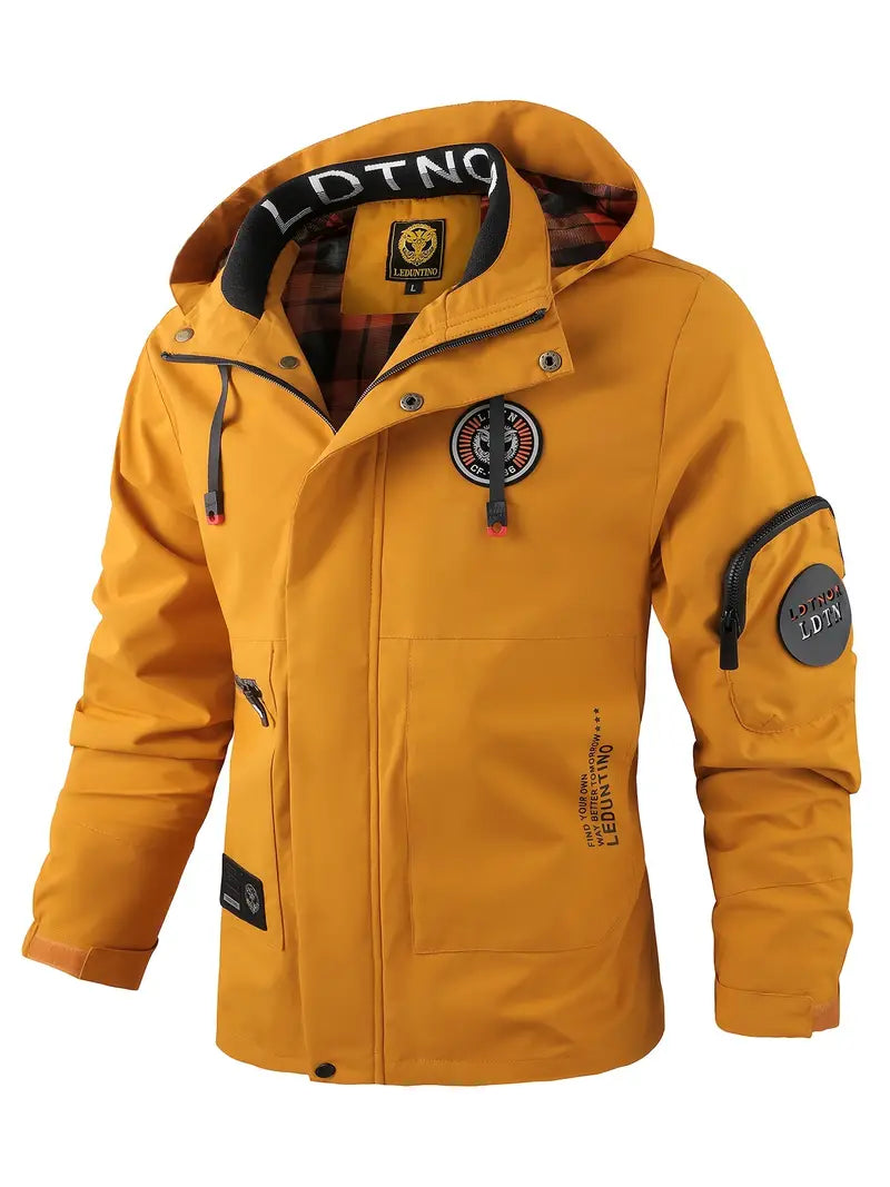 Mens Outdoor Jacket Waterproof Windproof Hooded