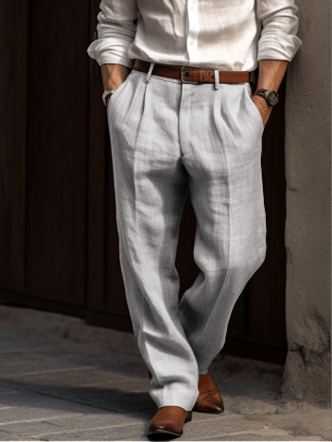 Mens Linen Pants Comfort Fit Elegant Style