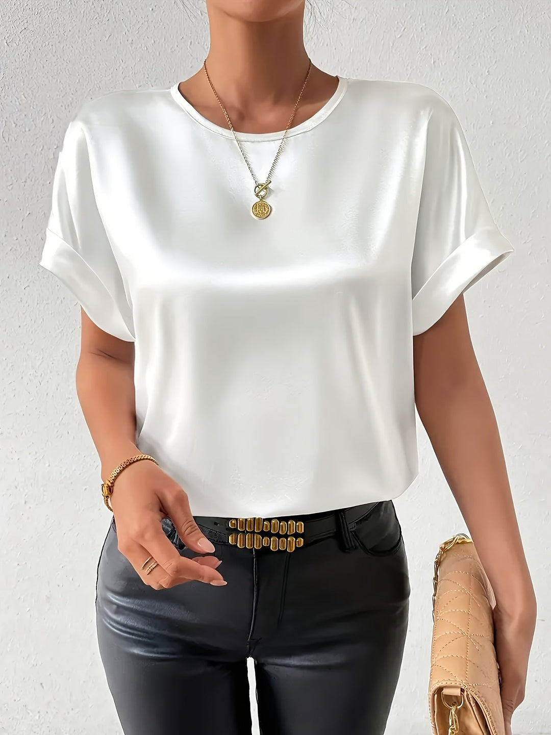 Womens Summer Blouse Linen-Like Fabric Loose Fit Elegant Style - BritishMode
