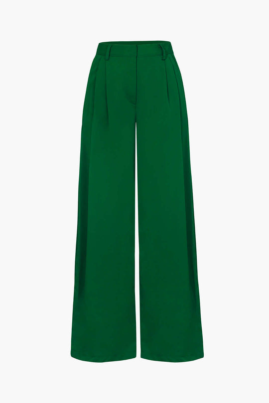 Womens Wide Leg Suit Pants Comfortable Relaxed Fit with Pockets - BritishMode