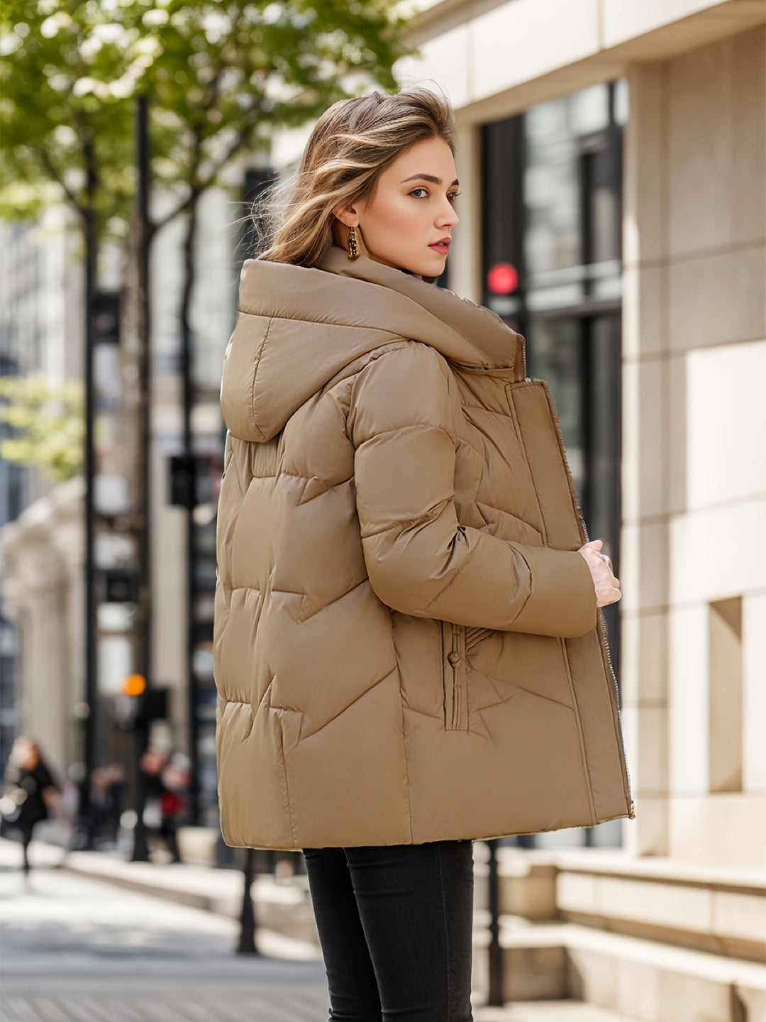 Womens Long Down Parka Coat with Hood