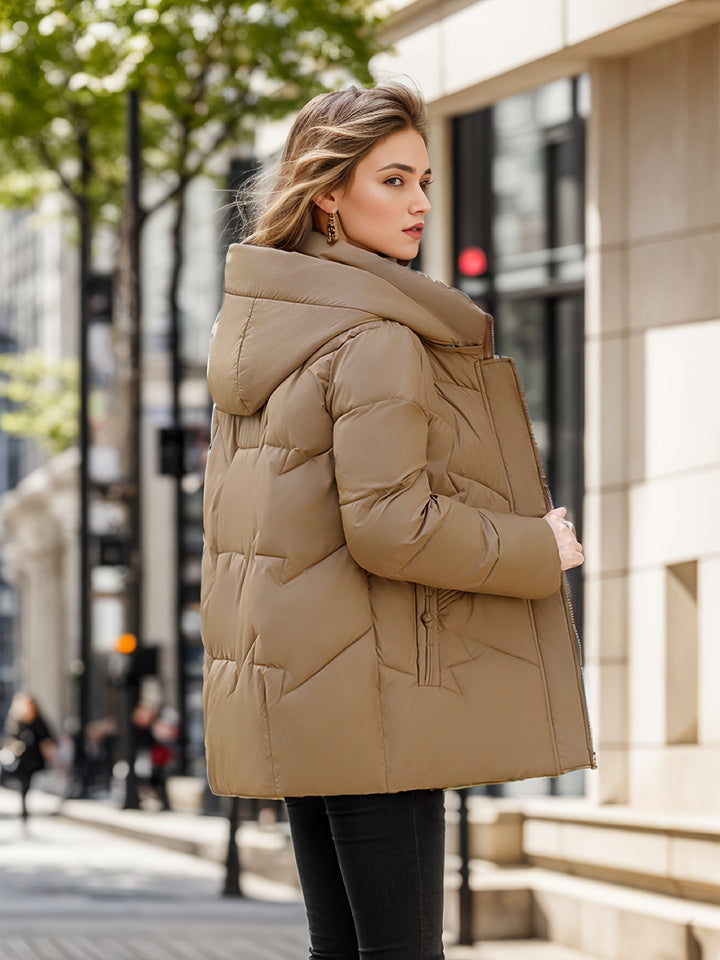 Womens Long Down Parka Coat with Hood