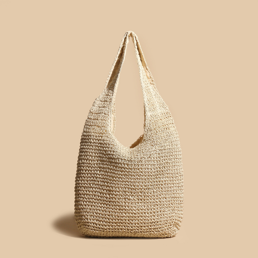 Womens Straw Hobo Bag Handmade Boho Style