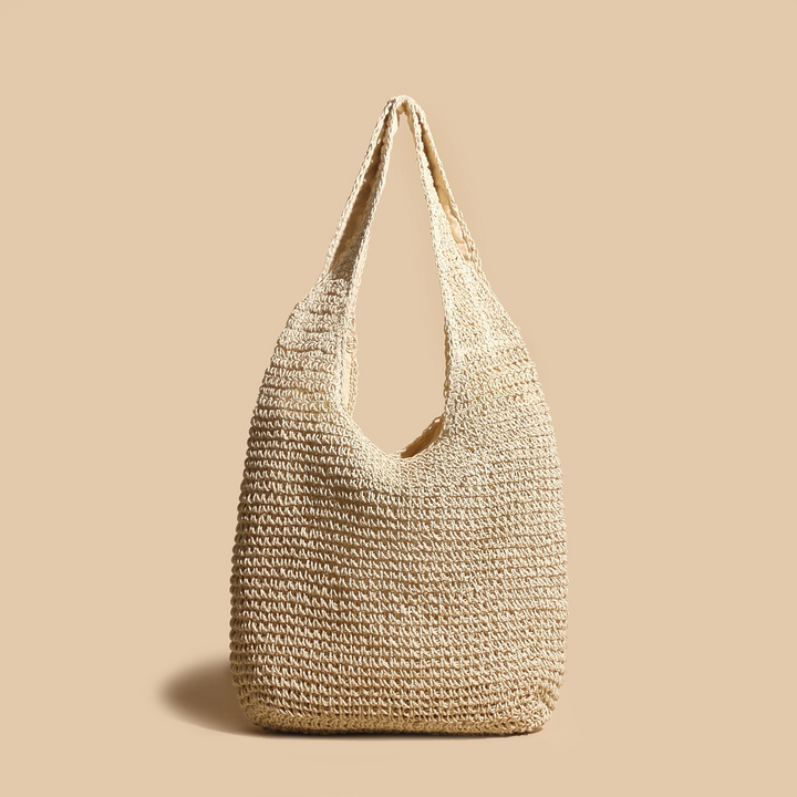 Womens Straw Hobo Bag Handmade Boho Style