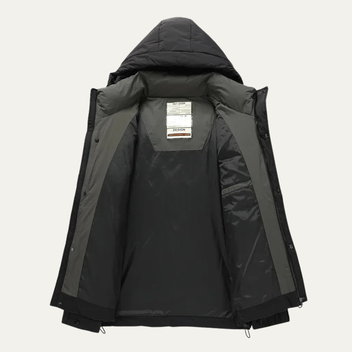 Mens Down Puffer Jacket Thick Insulated Hooded Winter