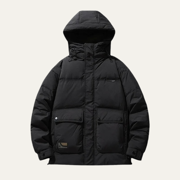 Mens Down Puffer Jacket Thick Insulated Hooded Winter