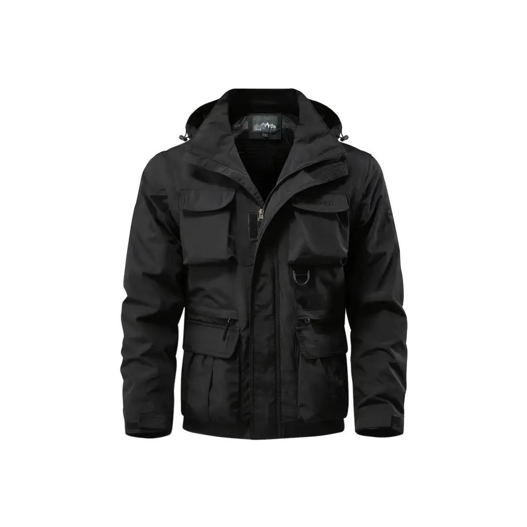 Mens Transitional Jacket Water-Repellent Removable Hood - BritishMode