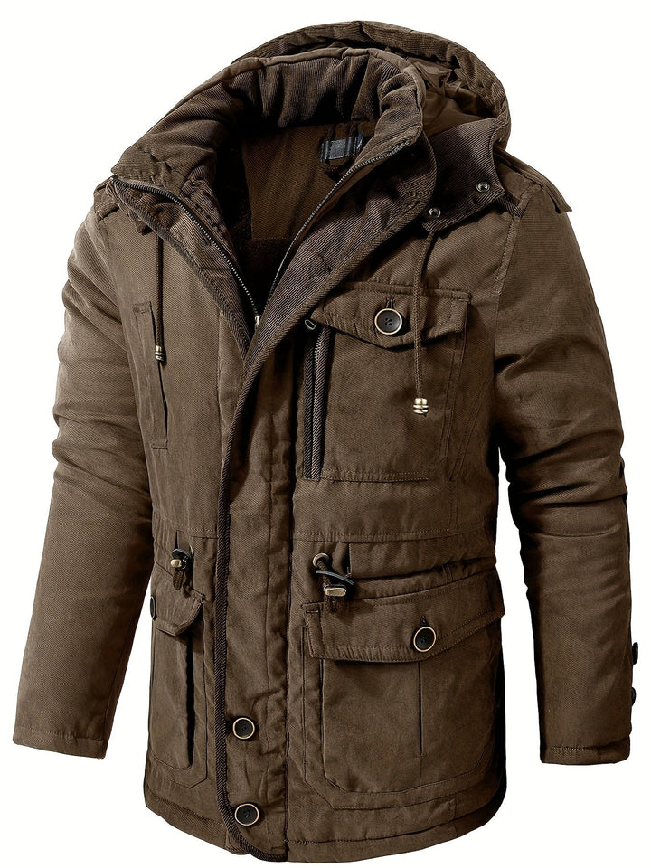 Mens Thick Hooded Winter Jacket Insulated Warm